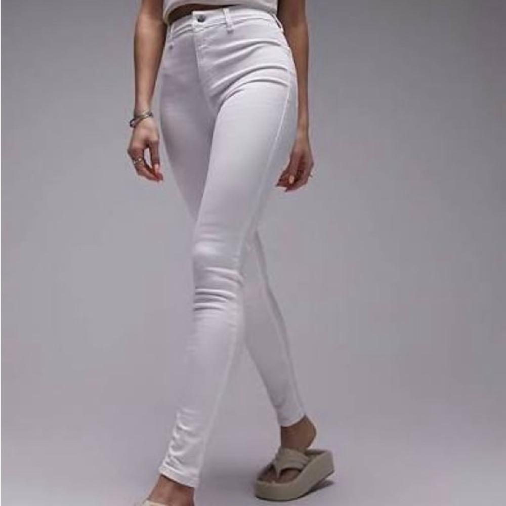 Topshop White Joni Super High-Waisted Skinny Jeans